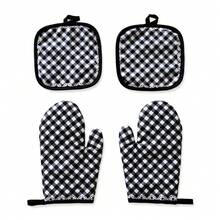 Heat-Resistant Gloves And Pads Set, Fashionable Printed Pattern, Suitable For Baking, Cooking, Grilling - View 8