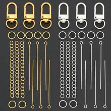 160pcs DIY Beaded Keychain Set, Includes 10 Keychains + 100 Open Jump Rings + 40 Lobster Clasps + 10 Chains, Beaded Keychains, Phone Charms, Bag Chains, Clothing Accessories, Party Gift Set, Jewelry Making Keychains - Keychain & Extension Chain & 9-pin & Jump Ring - View 8