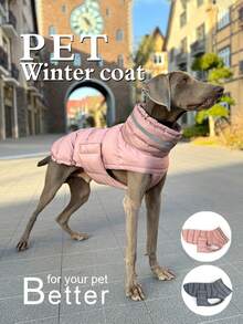Pet Cotton Down Jacket, 3-Layer Insulation, Warm & Windproof, Adjustable Dog Coat, Water-Resistant With Reflective Strip, Suitable For Large, Medium, Small Dogs, Indoor & Outdoor Cold Weather Dog Vest - Multicolor - View 2