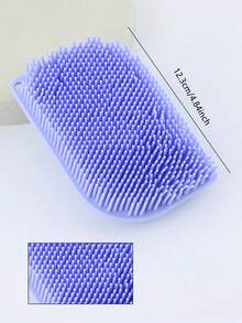 1pc Silicone Scalp Massager Shampoo Brush, Scalp Cleaning Comb, Silicone Bath Brush, Dry And Wet Use Body Scrubber - Multicolor - View 4