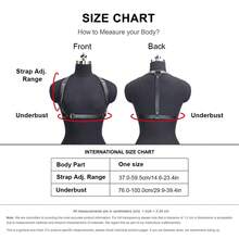 Women's Adjustable Gothic PU Leather Body Harness Vest, Buckle Shoulder & Waist Straps Punk Accessory, Suitable For Halloween Cosplay, Carnival Party And Club Outfits - Black - View 4