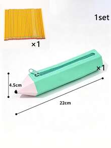 1pc Fun Pencil Shaped Pencil Case, Pencil Shape Student Pencil Pouch, Large Capacity Multi-Color Stationery Storage Box, Suitable For Back To School Season Gift, Gift Packaging Supplies, Storage Bag - Multicolor - View 9