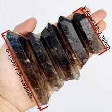 Natural Tea Quartz Crystal Raw Mineral Single Point Column | Smoky Quartz Energy Decor Home Office Feng Shui Stone Mineral Specimen Collection - Multicolor - View 9