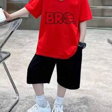 Tween Boys Extended Size T-Shirts - Red - View 1