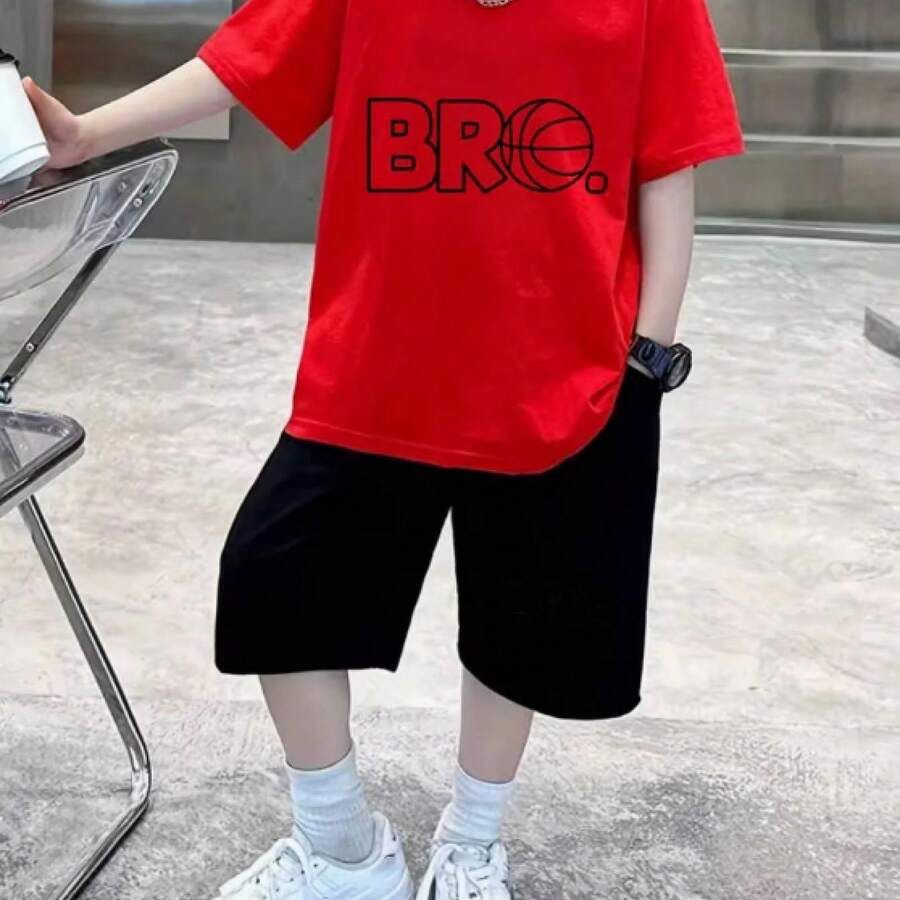 Tween Boys Extended Size T-Shirts - Red - View 1