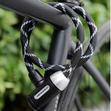 1pc Fabric Wrapped Steel Cable Bicycle Key Lock, Outdoor Cycling Anti-Theft Lock Chain, Lightweight Bicycle Accessory Lock - Multicolor - View 6
