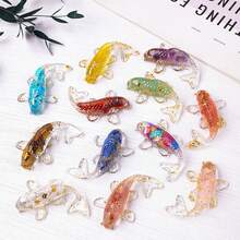 1pc Crystal Ore & Epoxy Resin Fish Figurine - Cute Koi Fish Decor, Creative Home Decoration, Office Desk & Car Ornament, Unique Holiday Gift - Multicolor - View 5