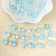 60pcs Multicolor Pearl Luster Cherry Blossom Acrylic Center Hole Loose Beads For DIY Bracelets, Phone Charms, Keychains Handmade Craft Supplies - Multicolor - View 17