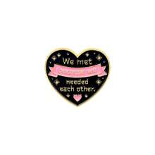 Sweet Friendship Love Enamel Pin, "We Met Because We Needed Each Other" Lapel Badge For Backpack Jacket Decor, Warm Sentiment Theme Gifts Men Women - Multicolor - View 13