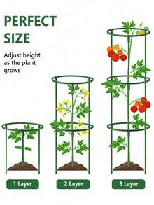 12pcs Half-Round Plant Support Stakes, Adjustable Plant Support Cage, Suitable For Tomatoes, Cucumbers And Climbing Vegetables, Ideal For Garden And Greenhouse, Perfect Gift For Gardening Enthusiasts, 1/3/6/9/12pcs - Multicolor - View 4