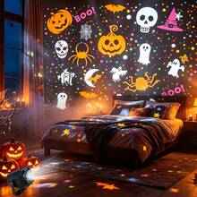 1PC Indoor Seasonal Lighting Equipment, USB Projection Light, Dynamic Halloween And Christmas Projection, Suitable For Bedrooms And Holiday Parties, Preferred For Holiday Gifts - Black - View 2