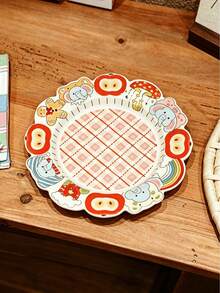 Ins Cartoon Apple Floral Pattern Plate, Pasta Plate, Bowl, Cute Cartoon Elephant Ceramic Bowl And Plate Set, Ins Style Ruffled Fruit Plate, Highly Attractive Dessert Bowl, Home Salad Bowl, Retro Apple Plaid Underglaze Ceramic Tableware, Internet Celebrity Girl Style Dinnerware, Breakfast Bowl, Soup Bowl, Atmospheric Table Setting, Gift-Worthy, Microwave Ceramic Tableware - Multicolor - View 8