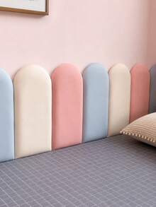1pc 40x20cm/50x20cm PU Anti-Collision Wall Panel, Soft Padded Headboard Wall Cushion, Arched Bedroom Wall Decor, Bedside Protection Backrest Board, Home Decor - A - View 4