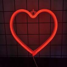 1pc LED Small Heart Neon Wall Hanging Light, Romantic Wedding Scene Decoration, Battery/USB Powered, Home Holiday Birthday Gift, Night Light For Bedroom, Living Room, Bar Decor - Little Love Neon Light - View 16