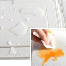 35*35cm Regular Square Frame 3D Textured Wallpaper, Clean Lines, Pure Matte White, Water-Resistant And Stain-Resistant, Self-Adhesive, Modern Minimalist Versatile Design. Suitable For Living Room, Bedroom, Kitchen, Bathroom, Ceiling, Easily Enhancing Home Elegance. - A-square - View 4