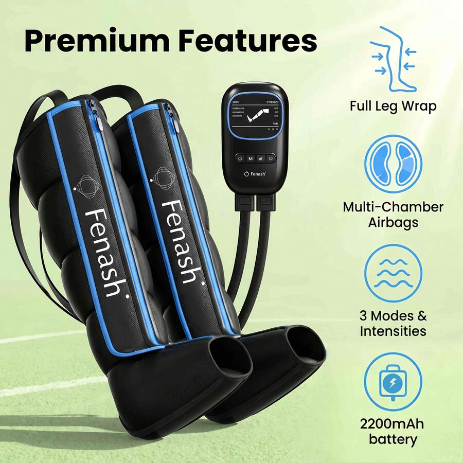 LUYAO Rechargeable Full Leg Air Compression Massager 2 Packs - Black - View 1