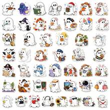 POKOJA LAND 50pcs Cute Ghost Waterproof Sticker Set, Halloween Aesthetic Ghost Decorative Stickers, Back To School Cute Ghost Gift Stickers, Suitable For Teenage Girls - Multicolor - View 8