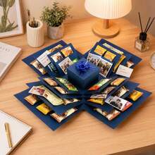 Shoze Creative DIY Explosion‑Style Keepsake Box, Decorative Memory Album As Heartfelt Present For Various Special Festive Celebration Occasions - Blue - View 2