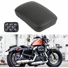 8 Suction Cup Motorcycle Pillion Rear Seat Black Synthetic Leather Cushion Anti-Skid Universal Easy Install For  Cruiser Chopper Bobber Short Rides - A - View 8