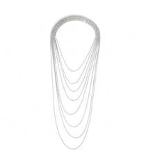 1pc Multi-Layer Rhinestone Back Chain Sexy Fashion Body Chain Women's Sparkling Crystal Chain Accessory Chest Chain - Silver - View 6