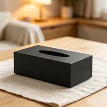 Matte Black Stainless Steel Tissue Box, Practical Dispenser For Facial Tissues For The Dining Table And Bathroom - Black - View 1