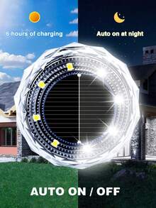 4/8/12PCS Solar Ground Lights, IP44 Waterproof In-Ground Solar Pathway Lamps, Dual Color LED Buried Landscape Lights With Auto On/Off Dusk To Dawn Sensor, Wireless Outdoor Lighting For Lawn, Driveway, Garden, Yard, Terrace, Steps & Patio Decor - Mini Brick In-ground Light - View 4