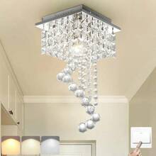 Lámparas De Techo De Cristal Modernas Con Tres Tonos De Luz, Diseño Colgante Metálico Con Bombilla Incluida, Elegantes Para Sala, Dormitorio, Estudio, Pasillo Y Otros Espacios. - Blanco - Ver 3