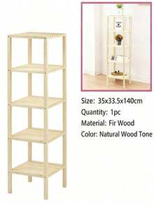 Multi-Layer Bamboo Storage Rack, Functions As Flower Stand And Side Table, Space-Saving Shelf Suitable For Living Room, Bedroom And Bathroom, Simple Log Style Design, Stable Open Shelf For Placing Books, Green Plants And Home Decorations. - Multiple Specifications - View 10