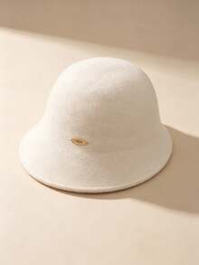 1pc Women's Solid Color Plush Bucket Hat, Suitable For Autumn/Winter Daily Wear - Plush Bucket Hat - View 7