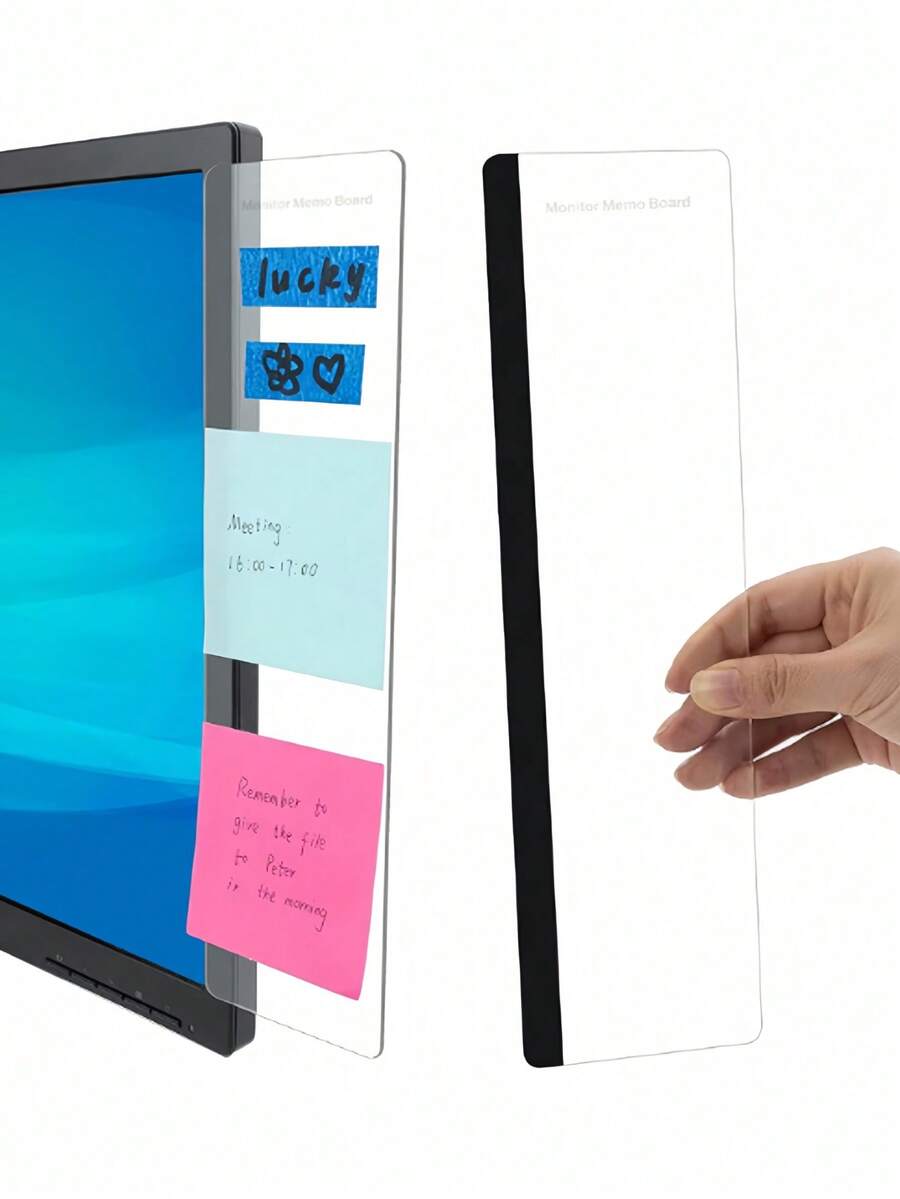 No Edge Computer Note Holder Reusable Monitor Memo Board For Men And Women Multifunction Screen Side Panel Back To School Fall Home Bedroom Dorm College Office Apartment Desk Living Room Office Desk Decor And Accessories Essentials