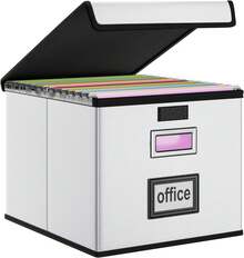 Caja organizadora de archivos con tapas, organizador de carpetas de archivos plegable - Caramelo - Ver 11