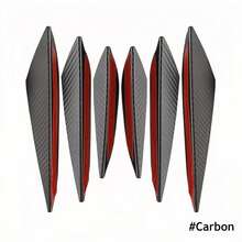 6pcs Universal Front Bumper Lip Decor Diffuser Splitter Fin Body Spoiler Duckbill Front Lip Trim Car Modification Decoration - 6PCS Carbon Fiber - View 10