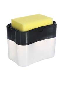 Soap Sponge Holder Space-Saving Kitchen Sink Organizer Dish Soap Dispenser Sponge Nozzle Non-Slip Base Dish Detergent Dispenser Household Cleaning Kitchen Accessories Kitchen Storage Bathroom Accessories Cleaning Sponge - Multicolor - View 10
