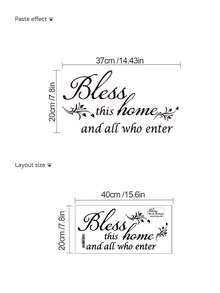 Home Sweet Home Bless This Home DIY Peel And Stick Vinyl Wall Decal For Bedroom Living Room Entryway Door Wall Home Art Decor Sticker - Multicolor - View 12