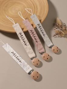 4pcs Personalized Pacifier Clips, Cute Polka Dot Print Customized Pattern, Universal Pacifier Clips, Personalized Gift - Multicolor - View 14
