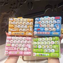 1 buah gantungan kunci liontin charm tas pasangan bentuk keycap keyboard 26 grid dengan desain hewan kartun, mainan dekompresi pereda stres untuk pelajar dan anak-anak, hadiah sempurna untuk hari libur, ulang tahun, Natal dan pesta, perlengkapan asrama, kembali ke sekolah, kebutuhan asrama (warna acak) - MultiWarna - View 7