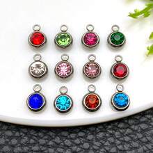 12pcs Stainless Steel Diamond Twelve Birthday Pendant Jewelry Making DIY Earring Pendant Various Design Charms For Jewelry Making Bracelets Necklace - Multicolor - View 11