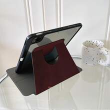 1件復古酒紅百合花 360°旋轉平板保護殼，相容 iPad Air 6/5/4 與 10 (10.9 吋) - 相容 iPad Pro 2024、Air M3/A16 2025，相容 Galaxy Tab S9 FE/S8 Plus/S7/S10，相容 OPPO Pad，相容 MatePad，相容 Vivo Pad，相容 Honor Pad，相容 Pad - 彩色 - 查看 6