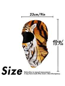 1-3pcs Realistic Animal Print Balaclava Face Mask, Tiger Leopard Lion Leopard Pattern Full Head Cover, 3D Animal Graphic Full Face Mask, Creative Beast Design Balaclava, Breathable Helmet Liner, Suitable For Motorcycle Riding And Outdoor Sports - Multicolor - View 5