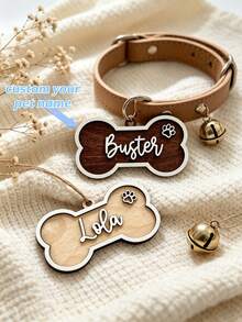 1pc Personalized Pet Name 3D Decoration, Creative Pet Commemorative Hang Tag, Suitable For Christmas Trees, Home Decoration, Pet Enthusiasts, Dog Birthdays, Holiday Parties, And Christmas Gifts - Multicolor - View 2