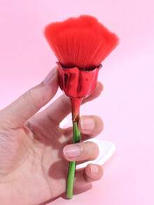 Single Rose Shaped Multi-Function Makeup Brush, Large Powder Brush, Blush Brush, High Aesthetic Value, Portable Makeup Tool - Multicolor - View 10