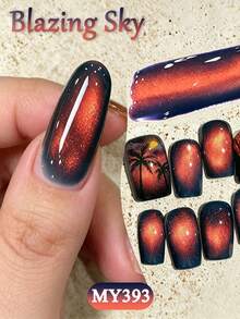 BORN PRETTY 10ml 玻璃貓磁吸凝膠指甲油 Blazing Sky，UV LED 浸泡式脫色 DIY 美甲，適合派對與日常美甲設計 - 藏蓝色 - 查看 5
