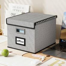 Caja organizadora de archivos con tapas, organizador de carpetas de archivos plegable - Caramelo - Ver 5
