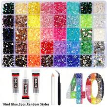 40 Colors Jelly Resin Rhinestone Set, 5.5mm Shiny Decorative Rhinestones DIY Craft Materials, Multi-Color Resin Set, Suitable For DIY Shoes, Water Cup Rhinestone Decoration, Diamond Painting - Multicolor - View 8