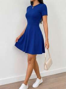 Women Short Dresses - Blue - View 2