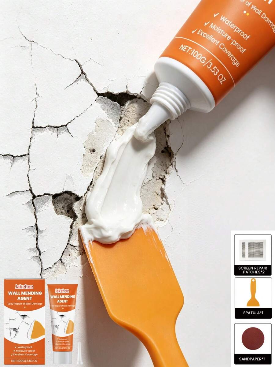 Wall Repair Kit, Wall Hole Peeling Repair Putty, Cracks, Fissures, Nail Hole Wall Repair Agent, Professional-Grade Fast Repair Solution For Wall Cracks, Holes And Other Issues, Restoring Wall To Original State, Gift For Family And Friends (New And Old Models Randomly Sent)