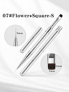 JOCNAIL Colorful Sandblasted Handle Nail Art Brush Dual Head Liner Painting Drawing Pen Metallic Aluminum UV Gel Manicure Tool - Multicolor - View 8