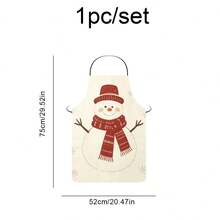 Christmas Party Apron, Holiday Gathering Celebration Decoration, Elderly Snowman Deer Restaurant Kitchen Apron, Atmosphere Prop - Christmas - View 7