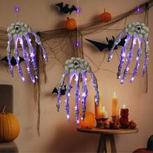 1PC Purple Light Big Ghost Claw String Lights, Suitable For Halloween Decoration, Holiday Lighting, Party, Room, Haunted House, Bar Decoration, Patio [Battery Box] - Demon Claw - View 5