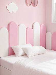1pc 40x20cm/50x20cm PU Anti-Collision Wall Panel, Soft Padded Headboard Wall Cushion, Arched Bedroom Wall Decor, Bedside Protection Backrest Board, Home Decor - A - View 6